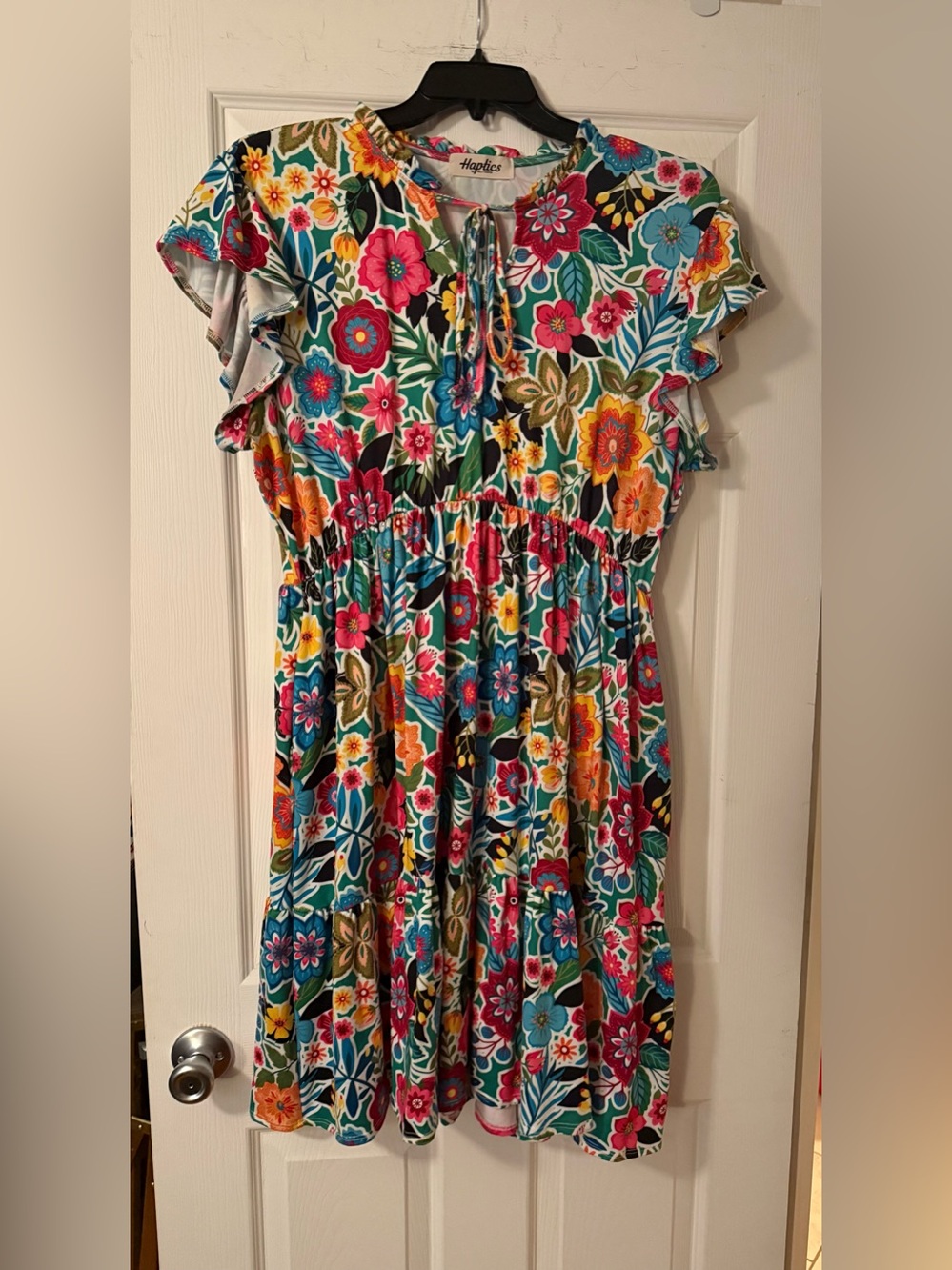 Haptics Floral Tiered Casual Dress in Bright Multi